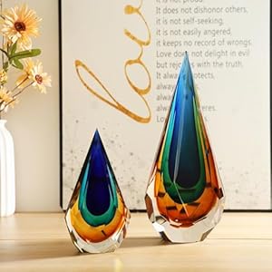 Yaoyuanhandmademuranoglassartdecorsculptureuniquehandcutcubepaperweightforhomedecor Urban Country Home Decor Yaoyuan handmade murano glass art decor sculpture unique hand cut cube paperweight for home decor urban country home decor