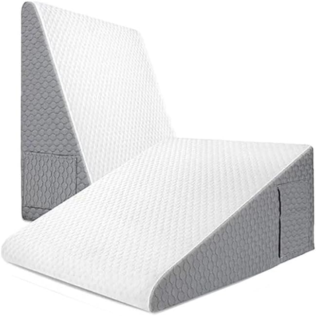 Bed Wedge Pillow, 8 inch Wedge Pillow for Sleeping, Elevated Body Pillow for Back Support, Acid Reflux, Leg, Neck Pain, Snoring, Triangle Pillow Wedge - Cooling Memory Foam Top