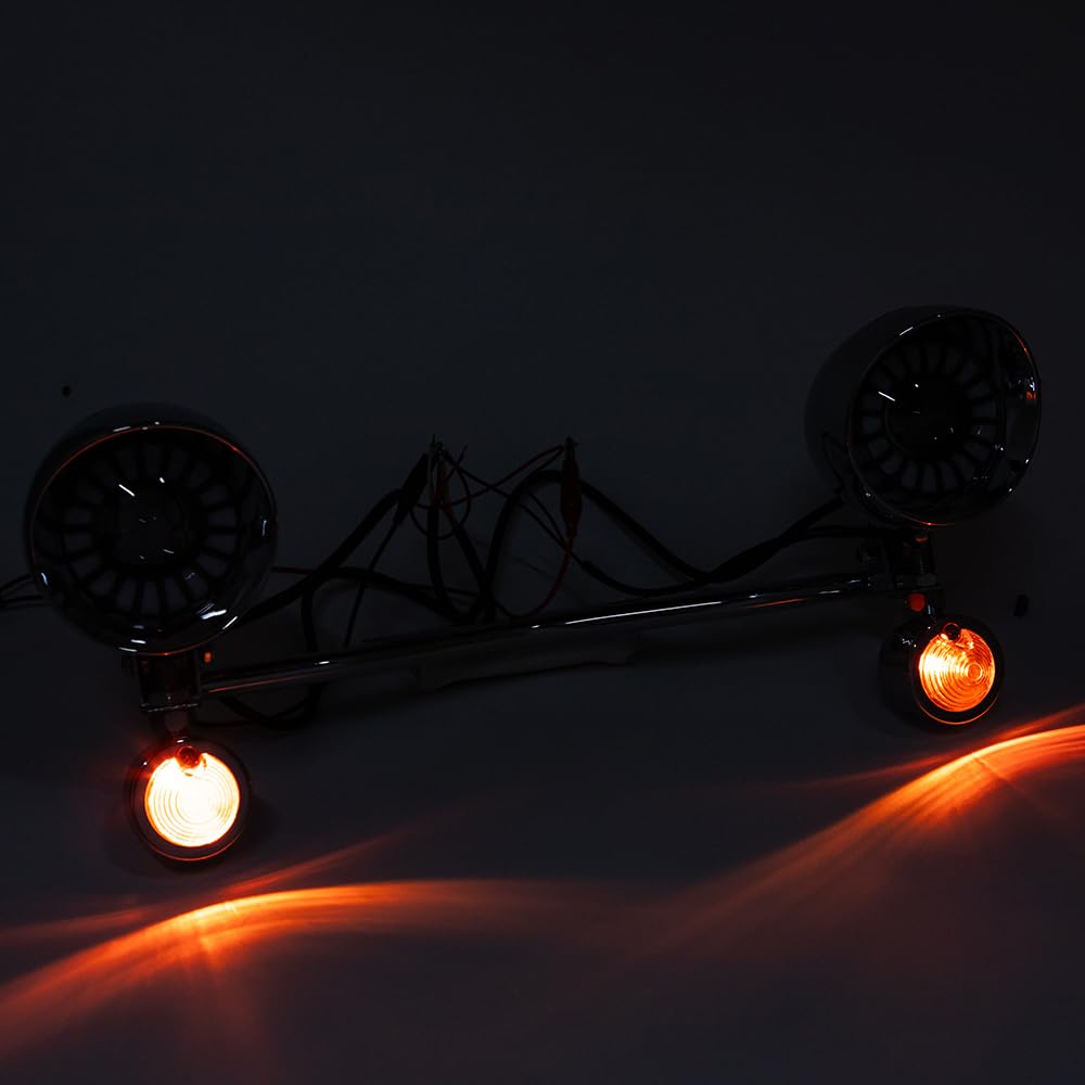 Universal faros auxiliares de moto custom LED 1 juego faros antiniebla para motocicleta cromados compatible con Shadow VT 750 1100 (Con soporte)