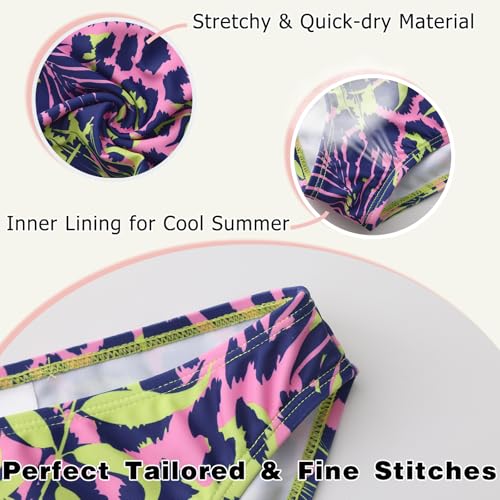 Image of Girls Two Piece Tankini Swimsuits Hawaiian Ruffle Bathing Suit Summer Beach Swimwear Set