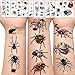 Produktbild Halloween Spinnen Tattoos - 12 Blatt Temporäre Aufkleber für Kinder Mit Schaurigen Spinnweben und Realistischem Stereo-Effekt - Schwarz
