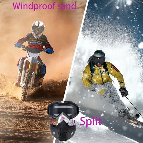 Image of Motorcycle Face Mask Full Face,Dirt Bike Goggles Motocross, ATV, Offroad, Riding Racing Goggles for Men Women