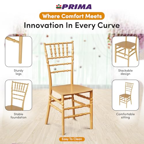 Image of Prima Plastic Mandapam 1 | Indoor Outdoor Chair | Armless Chair | 100% Virgin Plastic for Dining Room, Events, Gathering, Weddings, Garden