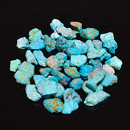 Gemkora™ 30 Carats Genuine Raw Turquoise Stone, Loose Gemstone And Crystals, Wholesale Lot, Blue Rough Crystals, Turquoise Rock, Jewelry Making Supplies, Diy & Crafts, 4 To 5Pcs #TOP2