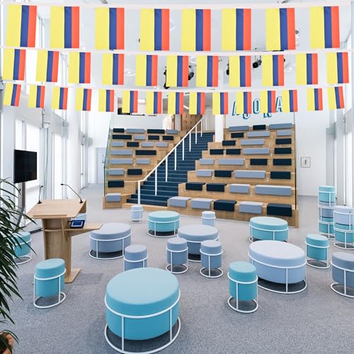 Image of 2 Pack Colombia Flag Banner String Small Mini 66 Feet 60 Pcs Colombian Hanging Flags Decoration