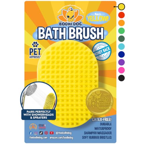 Image of Bodhi Dog Shampoo Brush | Pet Shower & Bath Supplies for Cats & Dogs | Dog Bath Brush for Dog Grooming | Long & Short Hair Dog Scrubber for Bath | Professional Quality Dog Wash Brush