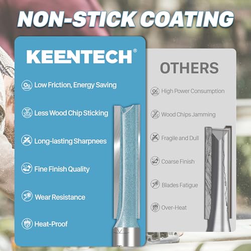 Broca de enrutador KEENTECH recta extra larga con puntas de carburo de alta resistencia 5