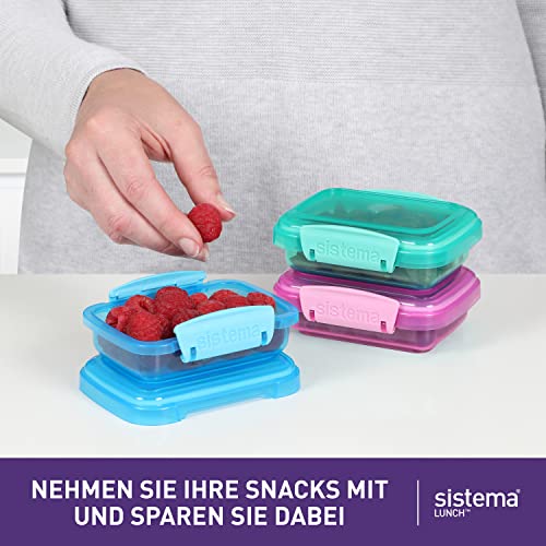 Sistema Lunch Frischhaltedose | 200 ml | kleine Snackboxen | BPA-freier Kunststoff | gemischte Farben | 3 Stück