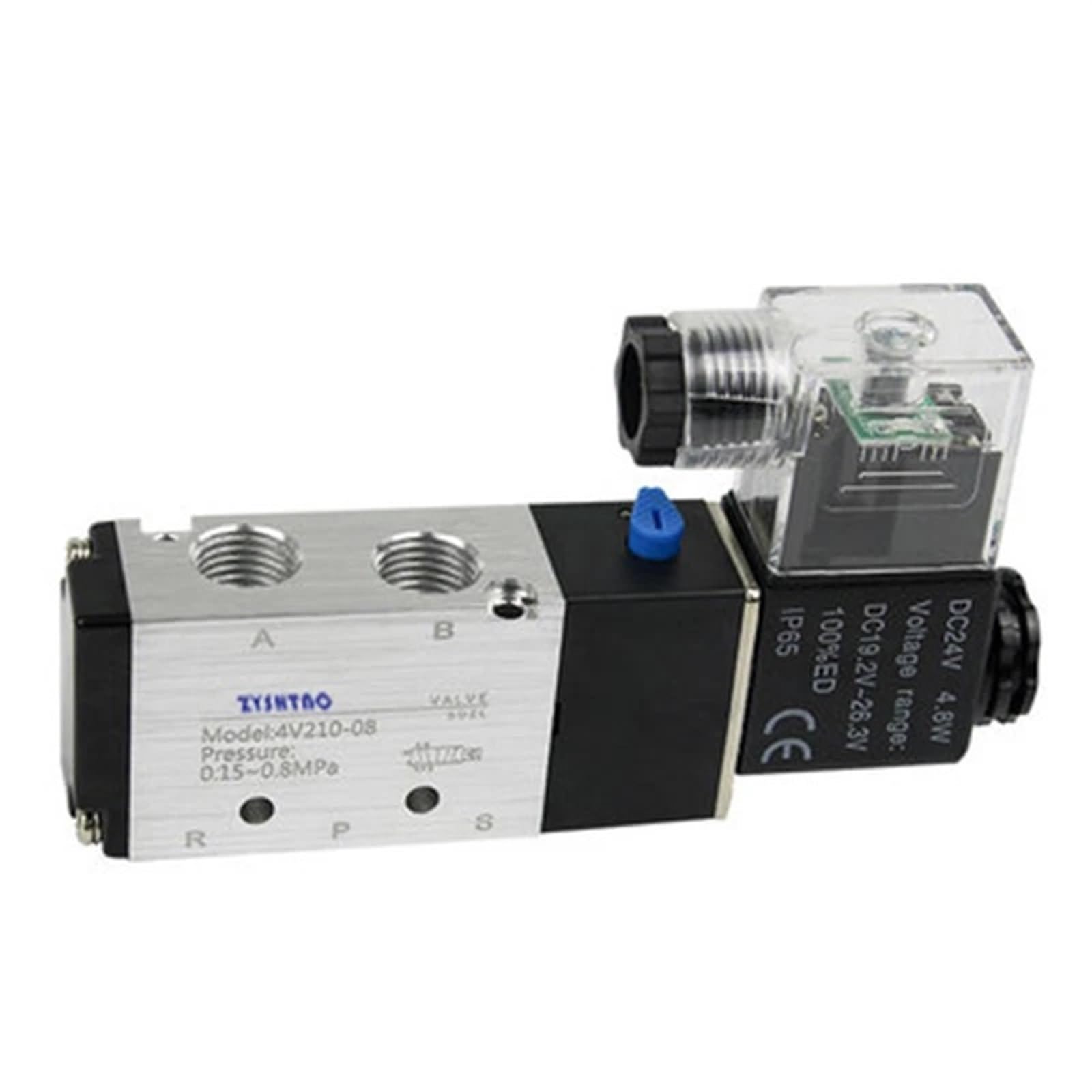 Electroválvula neumática eléctrica 4V110, 4V210, 4V310, 4V410, 5 vías, 2 Posiciones, Control Aire-Gas, magnética, 4V210-08, 12 V, 24 V, 220 V | 8mm fittings