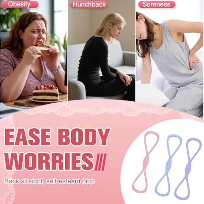 Resistance Bands with Handles, Figure 8 Exercise Bands for Women Men, Keep Resistance Band Figure 8 for Arms, Back, Shoulder and Chest Expander Stretch, Fullbody Yoga Pulling Rope