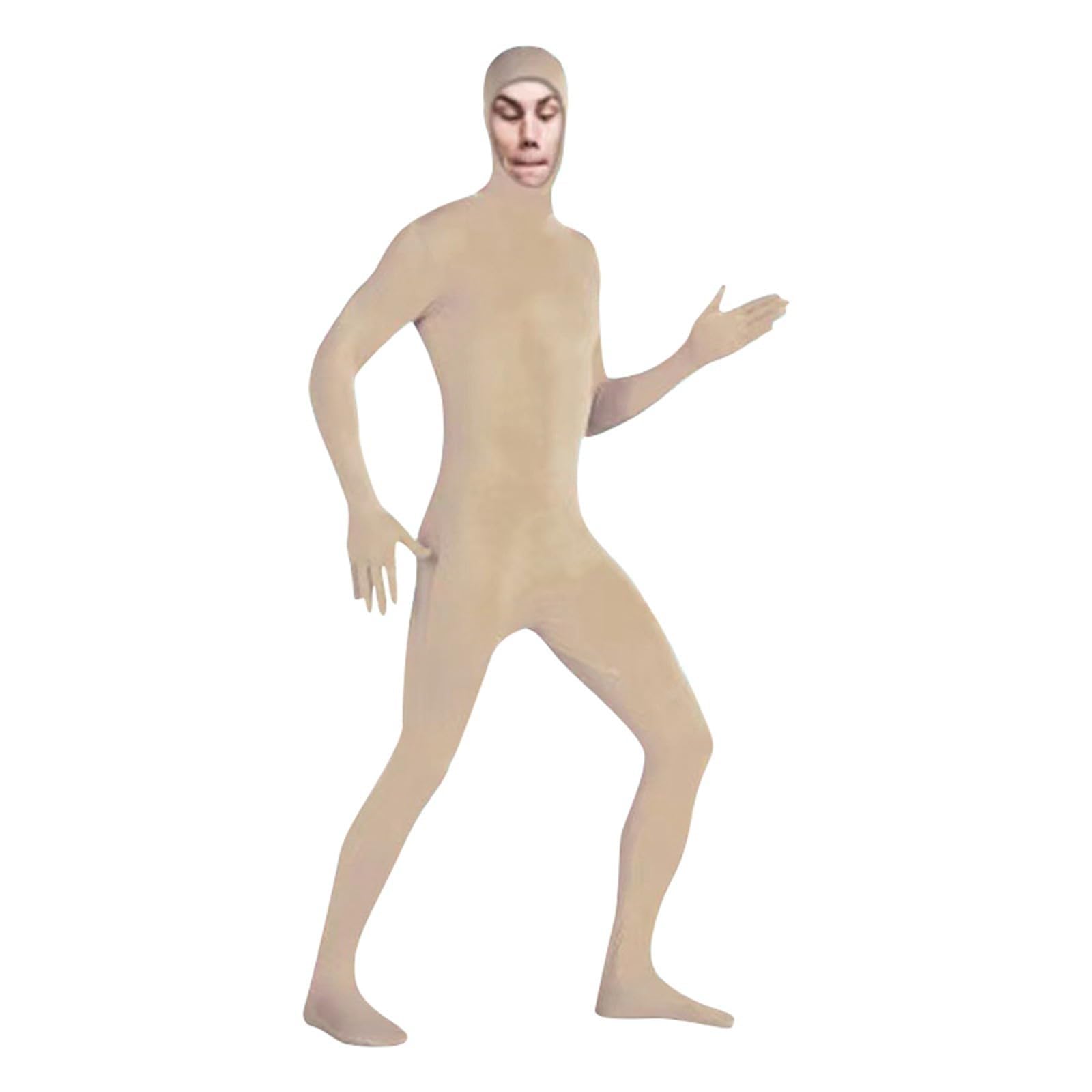 Orange Morph Suit, Full-Body Costume for Role Play & Halloween, Stretchy Orange Bodysuit with Face Opening, Great for Cosplay, Parties, Performances