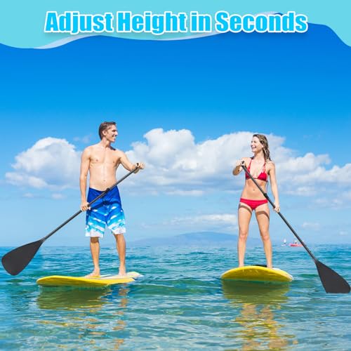 Image of Hollowfly 2 Set of 3 Pieces Sup Paddle Board Paddle Kayak Adjustable Stand up Oar Aluminum Alloy Lightweight Replacement Paddleboard Detachable Aluminum Alloy Shaft for Surfing Fishing