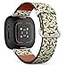 CJBROES Replacement Leather Watch Band, Compatible with Fitbit Versa 3 and Fitbit Sense of Wristband Bracelet Accessory - Pattern Design