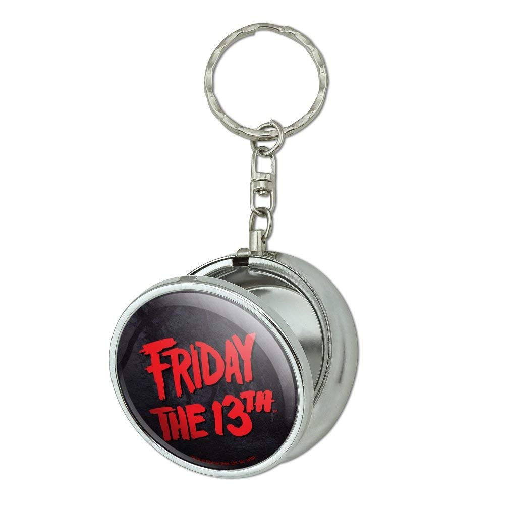 GRAPHICS & MORE Friday The 13th Logo Portable Travel Size Pocket Purse Ashtray Keychain with Cigarette Holder