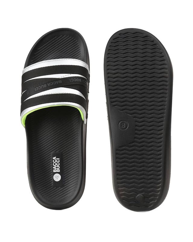 Image of Bacca Bucci Galaxy Slides for Men | Ultra-Comfort Rubberized EVA Slip-On Sliders | Non-Skid Outsole, Soft Cushioned Footbed, Lightweight Slides for Indoor & Outdoor Use