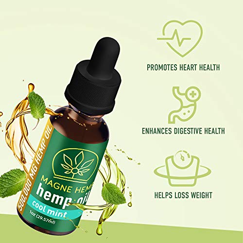 MagneHemp Organic Hemp Oil - Powerful 500,000mg THC-Free Hemp Oil Cool Mint Essential Oils Flavoring - High Potency Hemp Oil Extract for Joint Support and Mood Enhancement - Omega 3 6 9, Vitamin E - Image 5