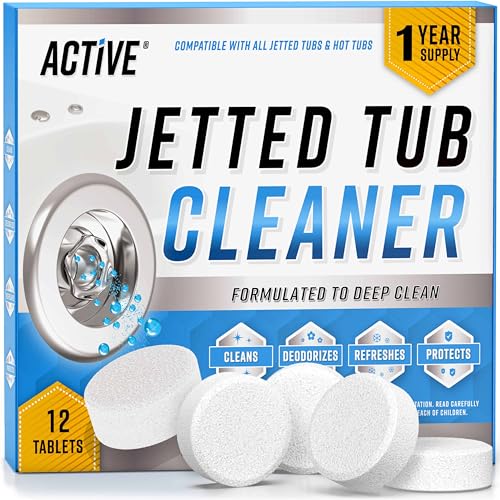 Jetted Tub Cleaner Bathtub Tabs - 12 ACTIVE Cleaning Tablets,