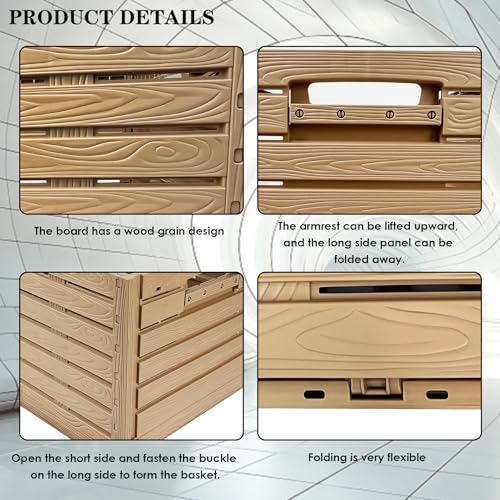 Cestas plegables de plástico 23x15 pulgadas con asas miniatura 6