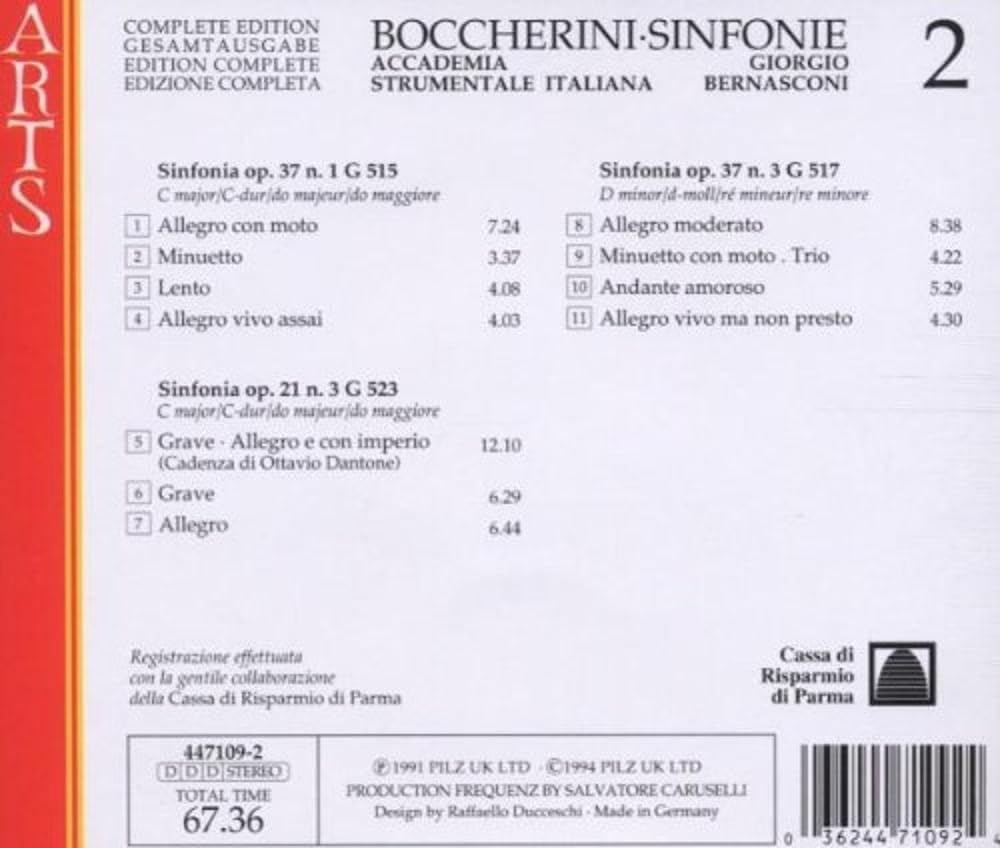 Boccherini: Symphonies, Vol.2
