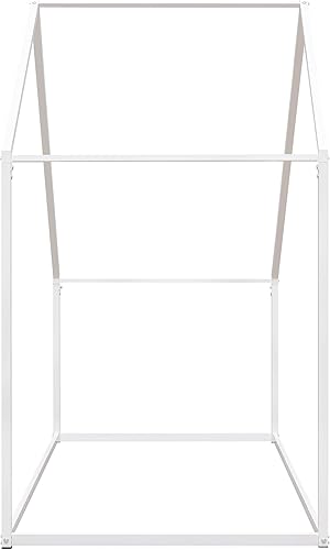 Miniatura 6 de LCH Cama de casa de tamaño individual para niños, marco de cama de metal para casa, marco de cama individual simple para niños pequeños, niñas,