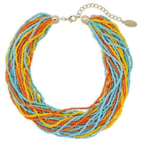 BOCAR Collar con cuentas hechas a mano de múltiples hebras de 16 pulgadas para mujeres (NK-10402), Acrílico, no conocido Cover