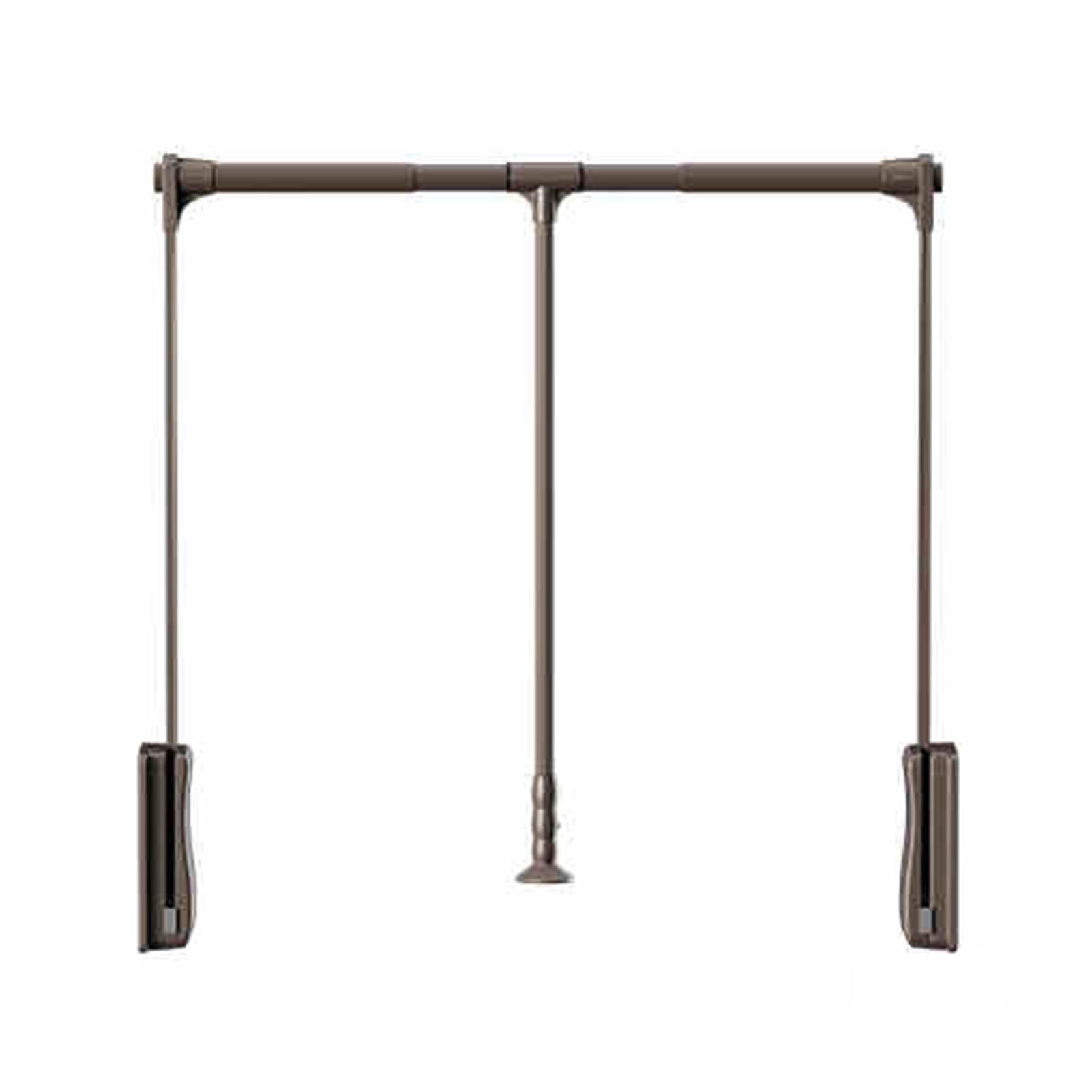 HTTGDGDH Adjustable Pull Down Closet Rod, Double Buffer Liftable Clothes Hanger, Fits 21.65-49.21 Inch Cabinets, Ideal For Wardrobe & Closet Storage,Brown-550-700mm