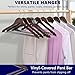 Amber Home 30-Pack Vintage Wooden Coat Hangers, Walnut Wood Suit Hangers with Non-Slip Pant Bar for Shirts, Jackets, Dresses, Pants - Retro