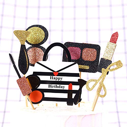 Jevenis Make Up Cupcake Toppers Spa Cupcake Toppers Cosmetics Cupcake Toppers For Make Up Parties Spa Party Decor Make-Up Birthday Cupcake Toppers For Salon Glam Birthday #TOP4