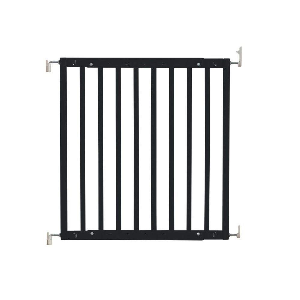 Safetots Top of The Stairs Screw Fitted Stair Gate, Black Wooden, 63.5cm - 105.5cm, Wood Baby Gate, Screw Fit Safety Barrier, Stylish and Practical Safety Gate