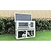 Hanover Outdoor 2-Story Ergonomic Rabbit Hutch with Ramp, Wire Mesh Run, Cage, Waterproof Roof, and Removable Tray, Durable and Ventilated Fir Wood Rabbit Cage for Small Pets and Bunnies