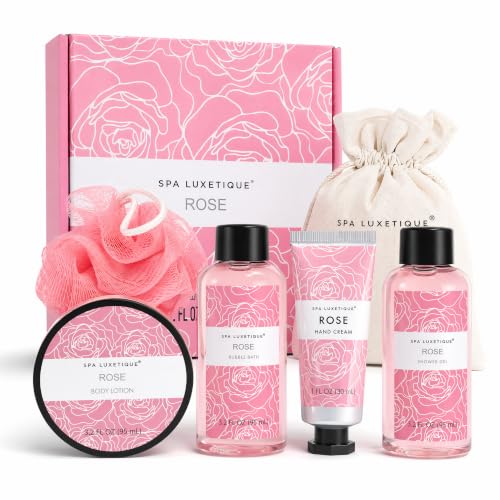Spa Luxetique Gifts for Women, 6 Pcs Rose Spa Gift for Women, Womens Gift Set with Bubble...