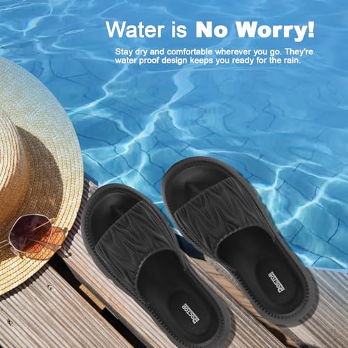 Image of DOCTOR HEALTH SUPER SOFT Women Puffy Strap Platform Slides | Soft Cushioned Fashion Slippers | Lightweight Anti-Slip Casual Slip-On Sandals for Indoor Outdoor Everyday Wear