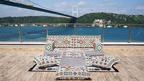 Graue Bodensofas, arabische Majlis, marokkanische Wohnzimmercouch,...