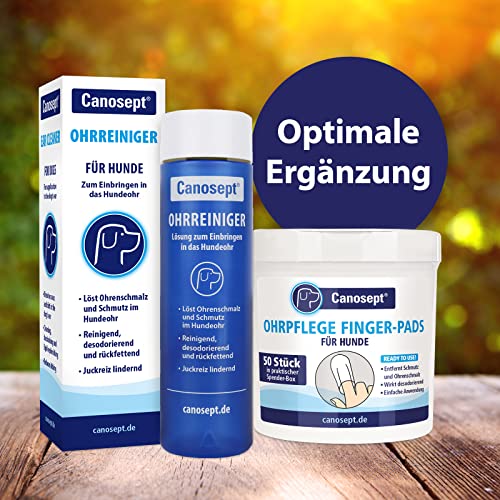 Canosept Ohrreiniger für Hunde 125ml - Lösung zur Ohrenpflege & Hunde Ohrenreinger & Löst Schmutz und natürliche Rückstände im Hundeohr - Ohrentropfen für Hunde - Hund Ohrenentzündung