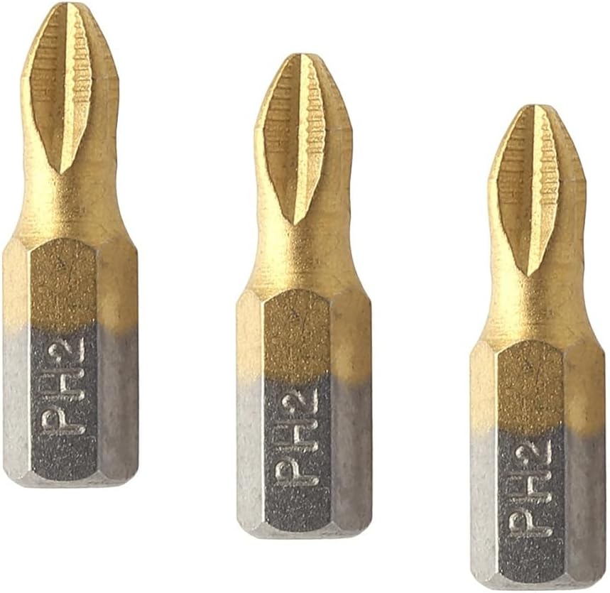 ARTIBETTER Long Coated Ph2 Screwdriver Bit Anti-Slip Piece Head 0.98 Inch Precision Alloy Steel for Electric and Hand Power Tools