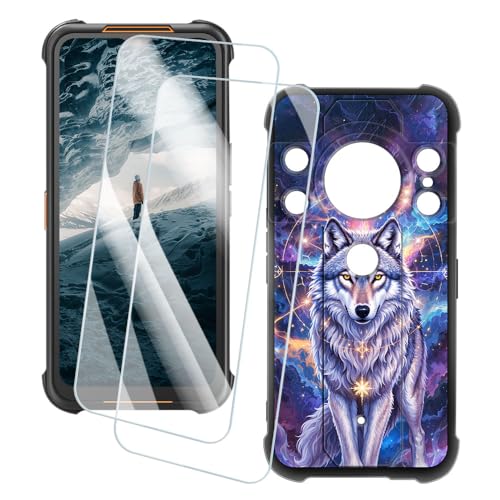 OAGELIM 2�Z�b�g �X�N���[���v���e�N�^�[ + �P�[�X AGM H5 Pro (6.52 �C���`) �Ƃ̌݊������� �A�[�e�B�X�e�B�b�N�J�X�^���v�����g�J�o�[�Ƌ����K���X�t�B���� �X�N���b�`�h�~ (�T2)