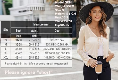 Image of Avidlove Womens Sheer Shrug Tie Front Long Bell Sleeve Mesh Bolero Lightweight Summer Casual Short Shawl Top