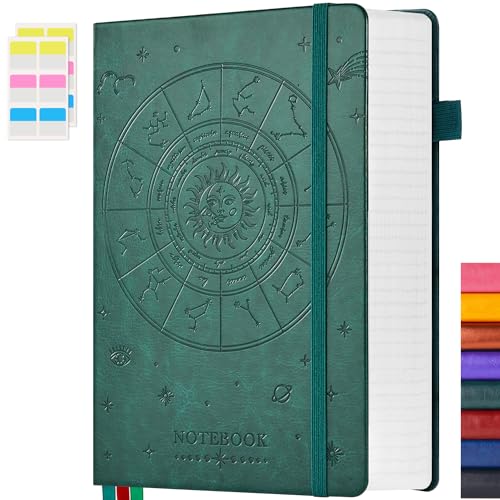 FOCUS DAY Diario para adultos, cuaderno grande B5 rayado, 320 páginas, papel grueso de 100 g/m², sin fugas, 18 x 25,4 cm, color verde
