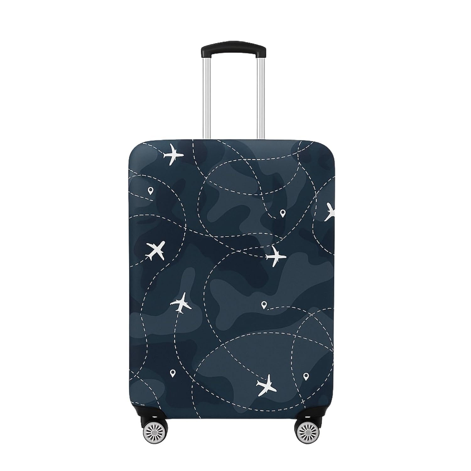 Printed Luggage Cover for Traveling Bag & Suitcase - Stretchable & Scratchproof Trolley Protector with Velcro Lock & Lightweight Washable Material (1, new 11 Dark Overseas, L)-image-38