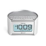 iHOME IBT230SSC iBT230 Bluetooth Bedside Dual Alarm Clock Radio with Speakerphone, USB Charging and Line-in (Silver), White