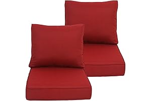 High-Resilience Outdoor Cushion Set 22x24 Inch, Weather-Proof Patio Cushion for Outdoor Furniture in Chili, 2-Piece