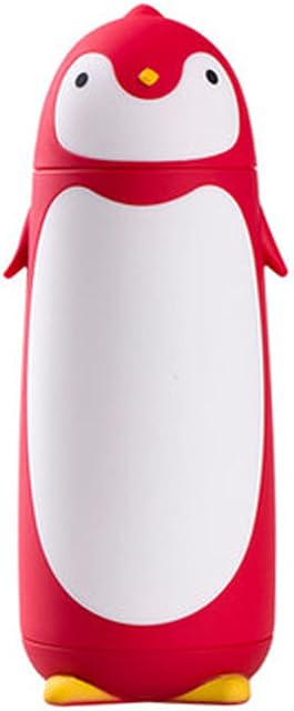 280ml Stainless Steel Cute Penguin Cup Bottle Flask vaccum Flask (red)