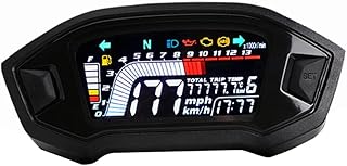 Milisten Medidor Velocímetro Digital Tacômetro Digital Velocímetros De Motocicleta Tacômetro De Motocicleta Sensor De Velocidade De Motocicleta Abs Preto Medidor De Velocímetro Display LED