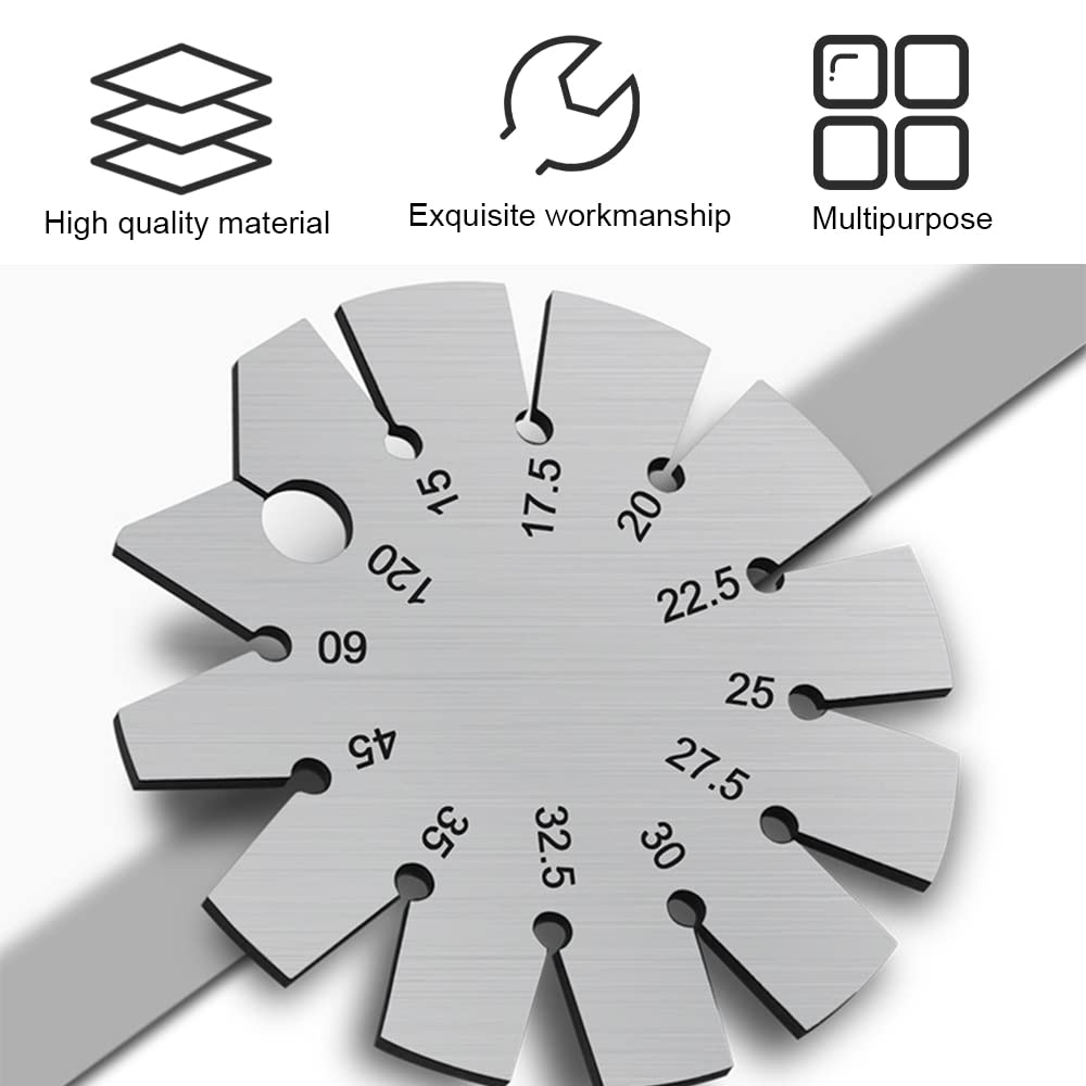 Stainless Steel Bevel Gauge 15-120 Woodworking Angle Gauge for Carpentry DIY Measuring