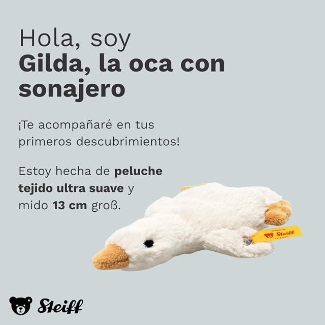 Foto 2 de 6 de Steiff Peluche Gansita Gilda, trapito con sonajero, Peluche Adorable, niños y niñas, bebés de 0 Meses, Friends
