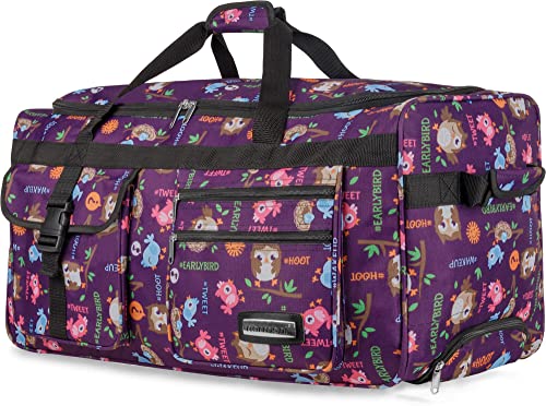 normani® Reisetasche mit Rollen 80 Liter Volumen Jumbo Big-Travel Reisetrolley riesige XXL in vielen bunten Farben Eule XXL