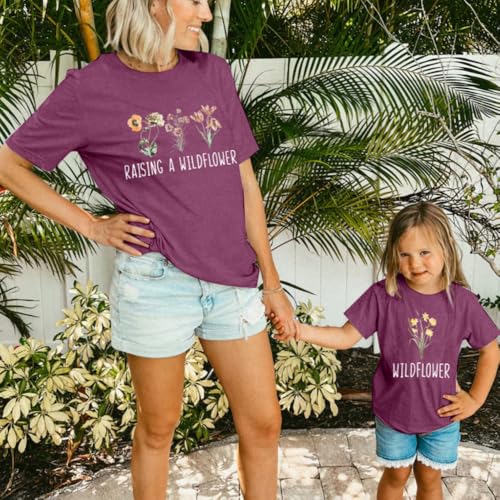 Raising A Wildflower Shirt Mom Toddler Matching Tshirt Mommy and Me Matching Tee Mother Daughter Son Mama Mini Outfit4