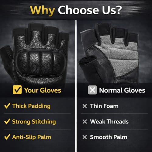 Image of AutokraftZ Black Probiker Protective Full Finger Gloves Anti-Skid Surface Breathable Bike Riding Glove for Motorcycle, Cycling,Climbing Mountaineering,Hiking (Medium, 1 Pair)