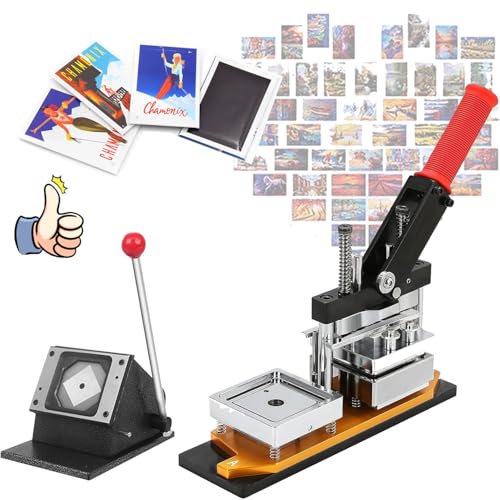 Maszyna do wyciskania magnesów na lodówkę DIY, prostokątny zestaw do robienia magnesów z obcinaczem do papieru + 1000 materiałów magnetycznych, stwórz niestandardowe magnesy na lodówkę
