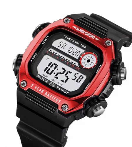 Image of Time Up Digital Dial Finer-Quality Material Square Shape Waterproof,Alarm,Night-Light Watch for Men & Women- WF124-X